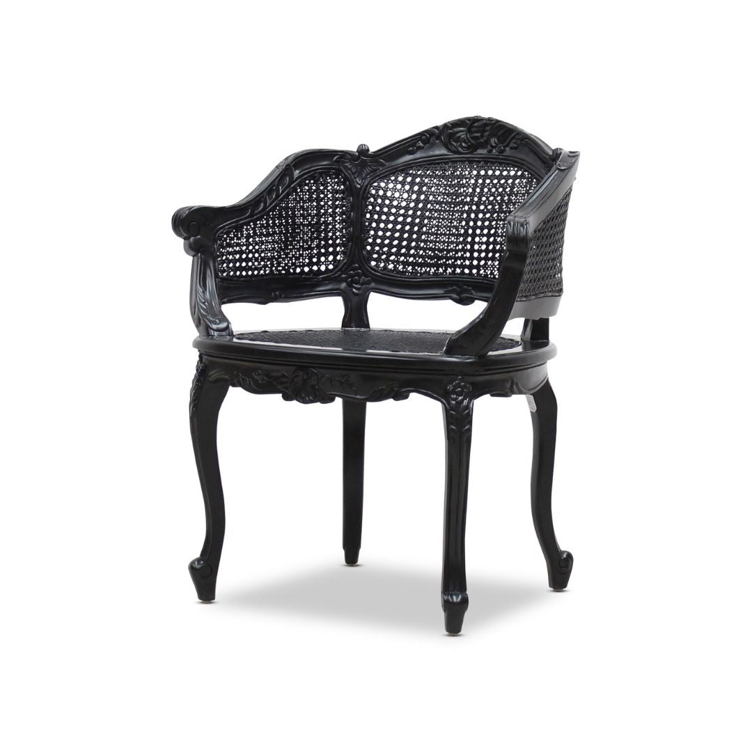 Marcella Rattan & Mindy Wood Bergere Chair - Black - Notbrand