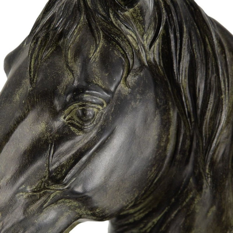 Polyresin Horse Head Statue On Base - Notbrand