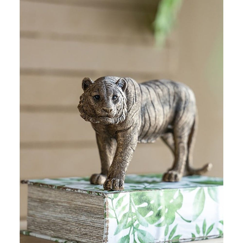 Polyresin Tiger Statue - Copper - Notbrand