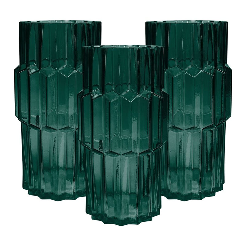 Set of 3 Lune Deco Glass Vases in Jade - Small - Notbrand