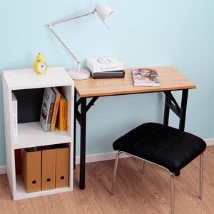 Balaz Foldable Office Desk in Teak - 80cm - Notbrand