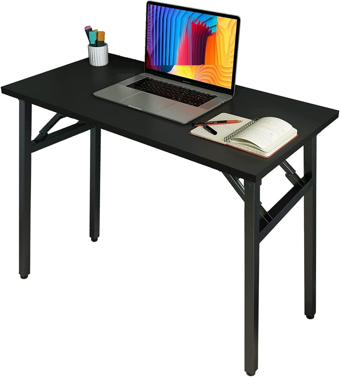 Onyx Foldable Office Desk in Walnut - 80cm - Notbrand