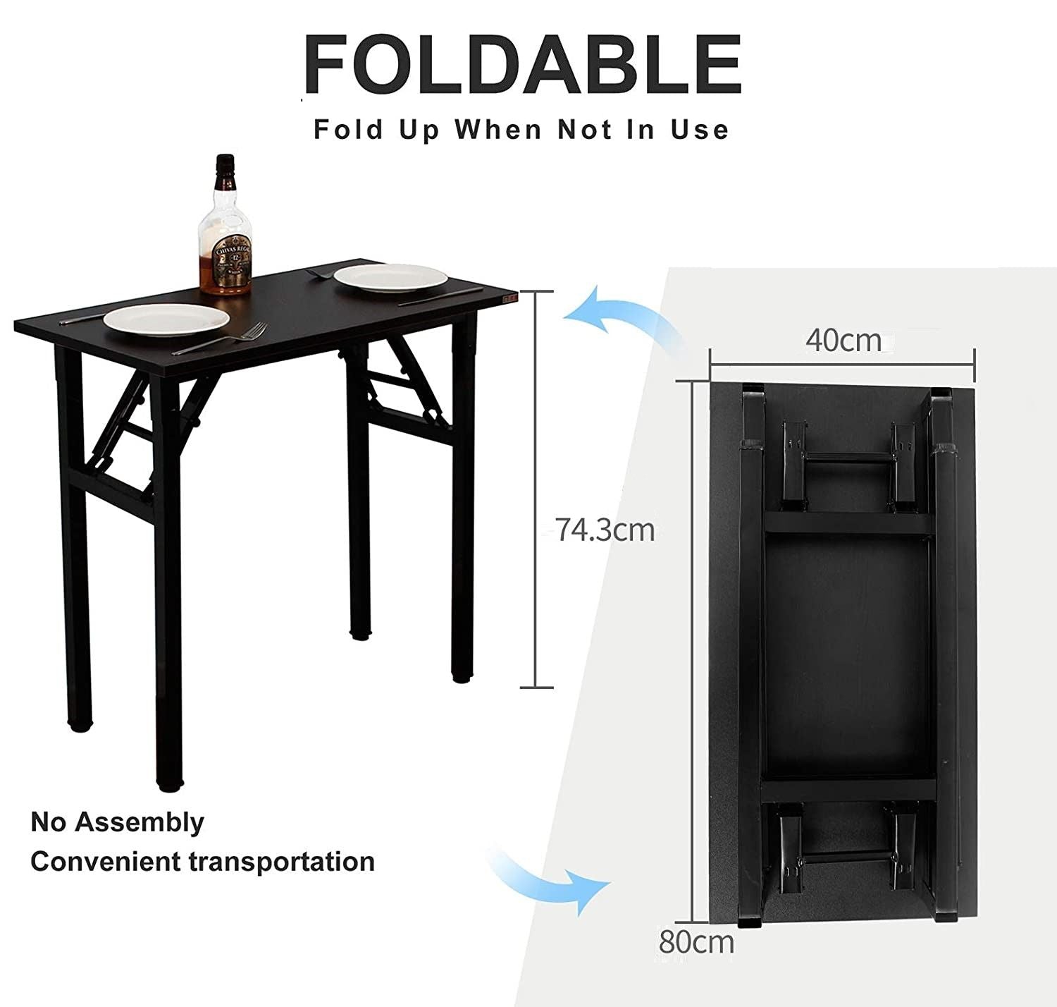 Balaz Foldable Office Desk in Brown - 80cm - Notbrand