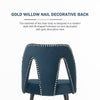 Aaden Velvet Dining Blue Chairs with Golden Metal Legs Set - 2 Pieces - Notbrand