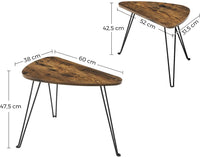 VASAGLE Nesting Table Triangle Rustic Brown and Black LNT012B01 - Notbrand