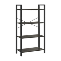 VASAGLE 4-Tier Bookshelf Storage Rack with Steel Frame for Living Room Office Study Hallway Industrial Style Charcoal Grey and Black LLS060B04 - Notbrand