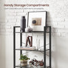 VASAGLE 4-Tier Bookshelf Storage Rack with Steel Frame for Living Room Office Study Hallway Industrial Style Charcoal Grey and Black LLS060B04 - Notbrand