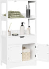 VASAGLE Floor Cabinet with Drawer 2 Open Shelves and Double Doors White BBC64WT - Notbrand
