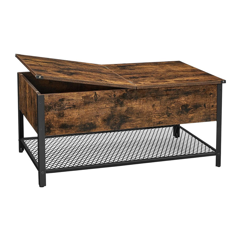 Vasagle Console Table with Folding Top - Rustic Brown & Black - Notbrand