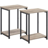 Vasagle Steel Frame End Table with Shelf in Greige & Black - Set of 2 - Notbrand