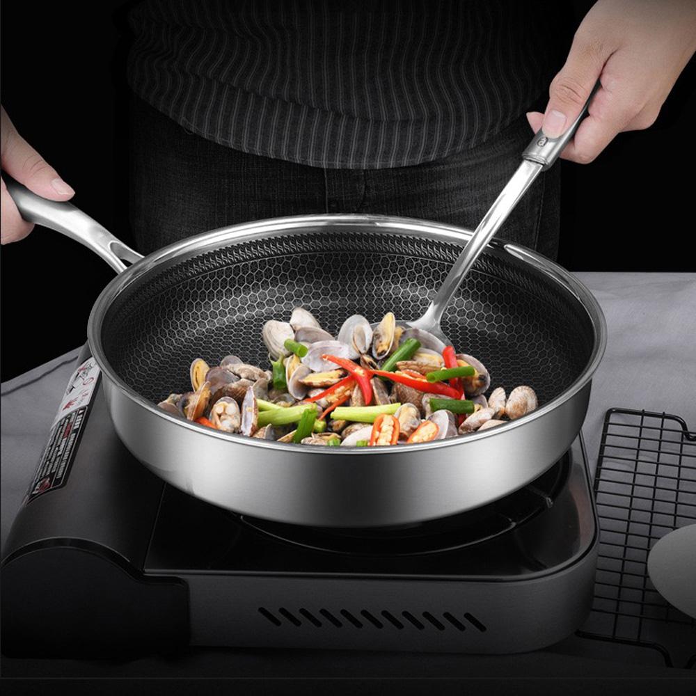 Honeycomb 304 Stainless Steel Non-Stick Frypan - Single Sided  - Notbrand
