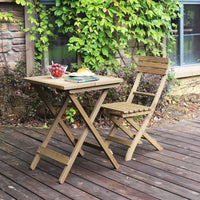 Wolinn Fir Wood Round Table with Solid Chair Set - 3 Pieces - Notbrand