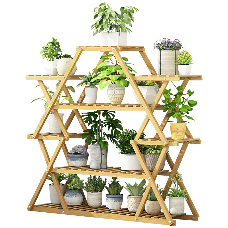 Star Shape Bamboo Plant Stand in Multi Tier - Small - Notbrand