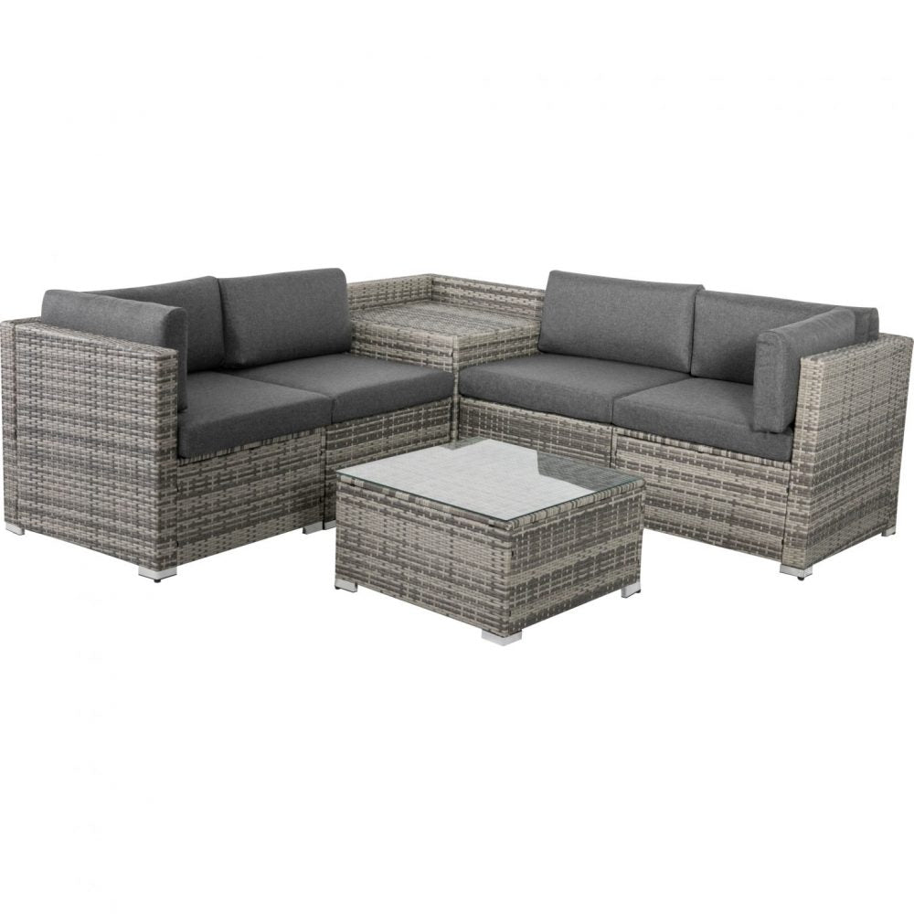 Vodengi Outdoor Modular Lounge Sofa Coogee in Grey Set - 6 Pieces - Notbrand