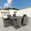 Rural Style Outdoor Wicker 6 Seater Dining Set - Grey - Notbrand