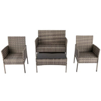 Altisblob 4 Seater Wicker Outdoor Lounge Set - Mixed Grey - Notbrand