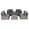 Vodengi Outdoor Modular Lounge Sofa in Grey Set - 9 Pieces - Notbrand