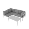 Grelbian Outdoor Modern White Lounge Set - 5 Pieces - Notbrand