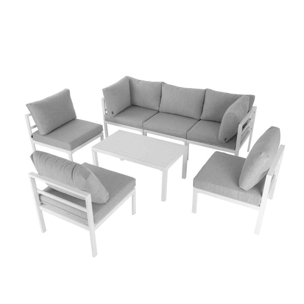 Bantza Outdoor White Couch Set -  7 Pieces - Notbrand