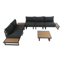 Bruna 6 Seater Outdoor Lounge Sofa & Table Set - 7 Pieces - Notbrand