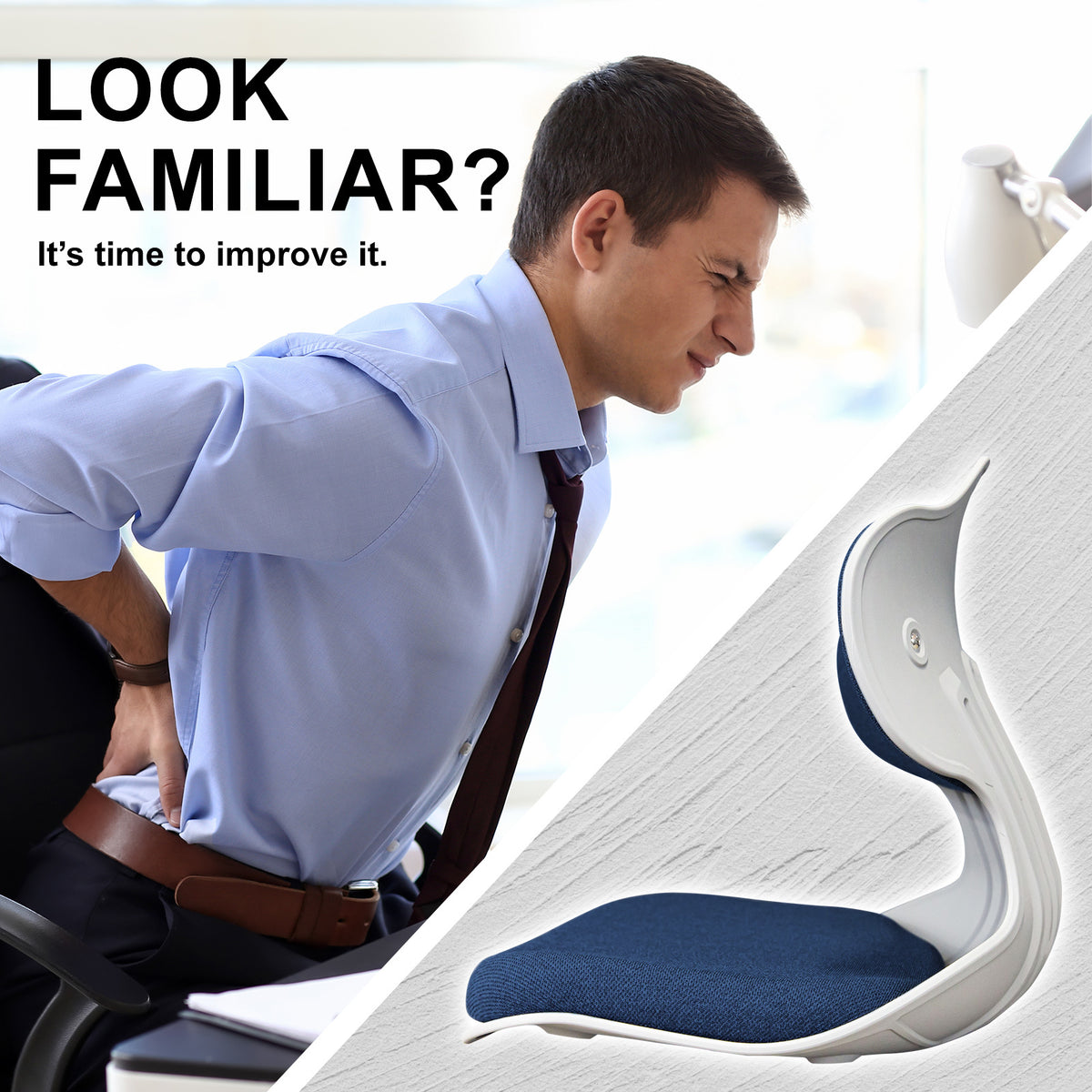 Samgong Posture Correction Slender Chair - Blue - Notbrand