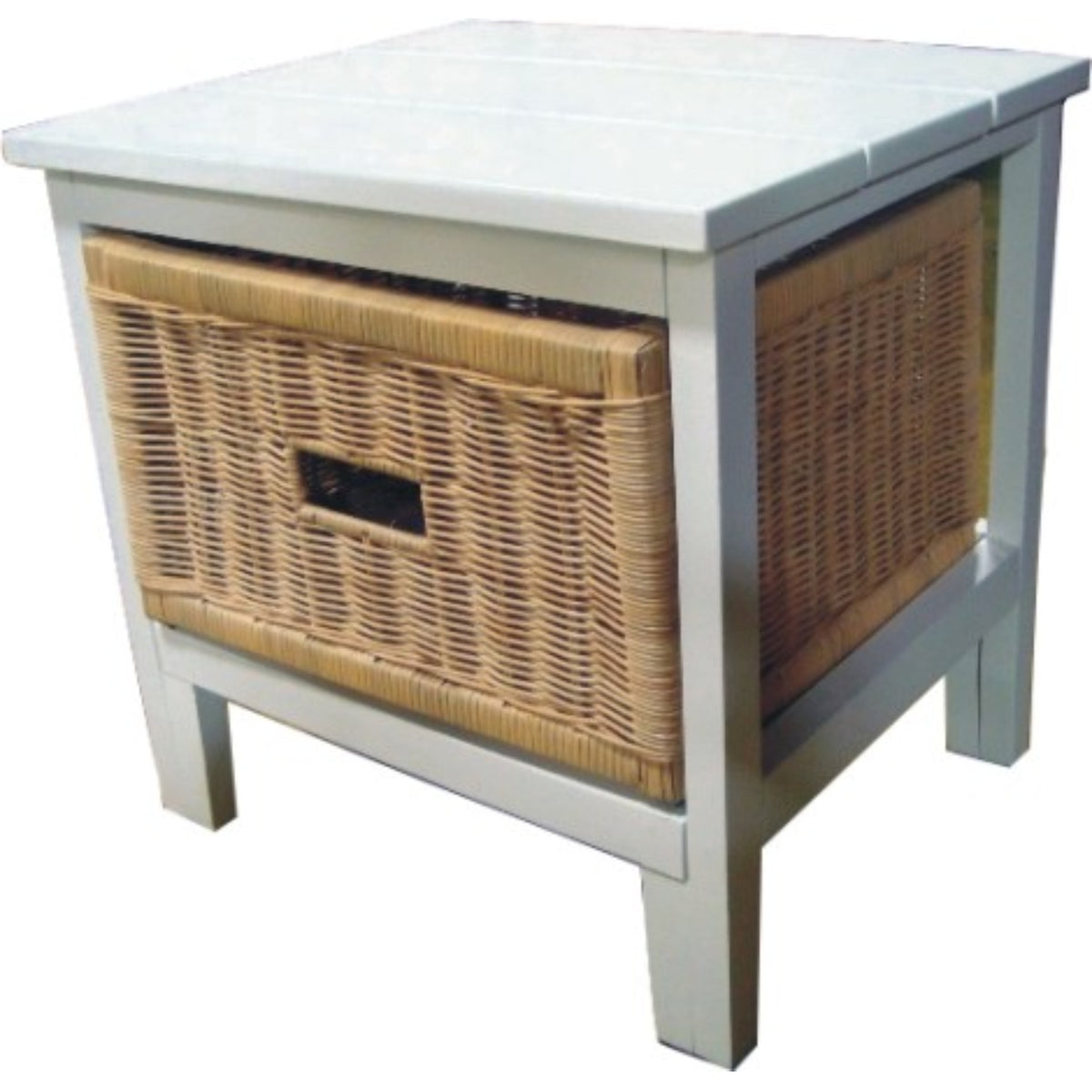 Hyssop Bedside Cabinet with 1 Drawer - White - Notbrand
