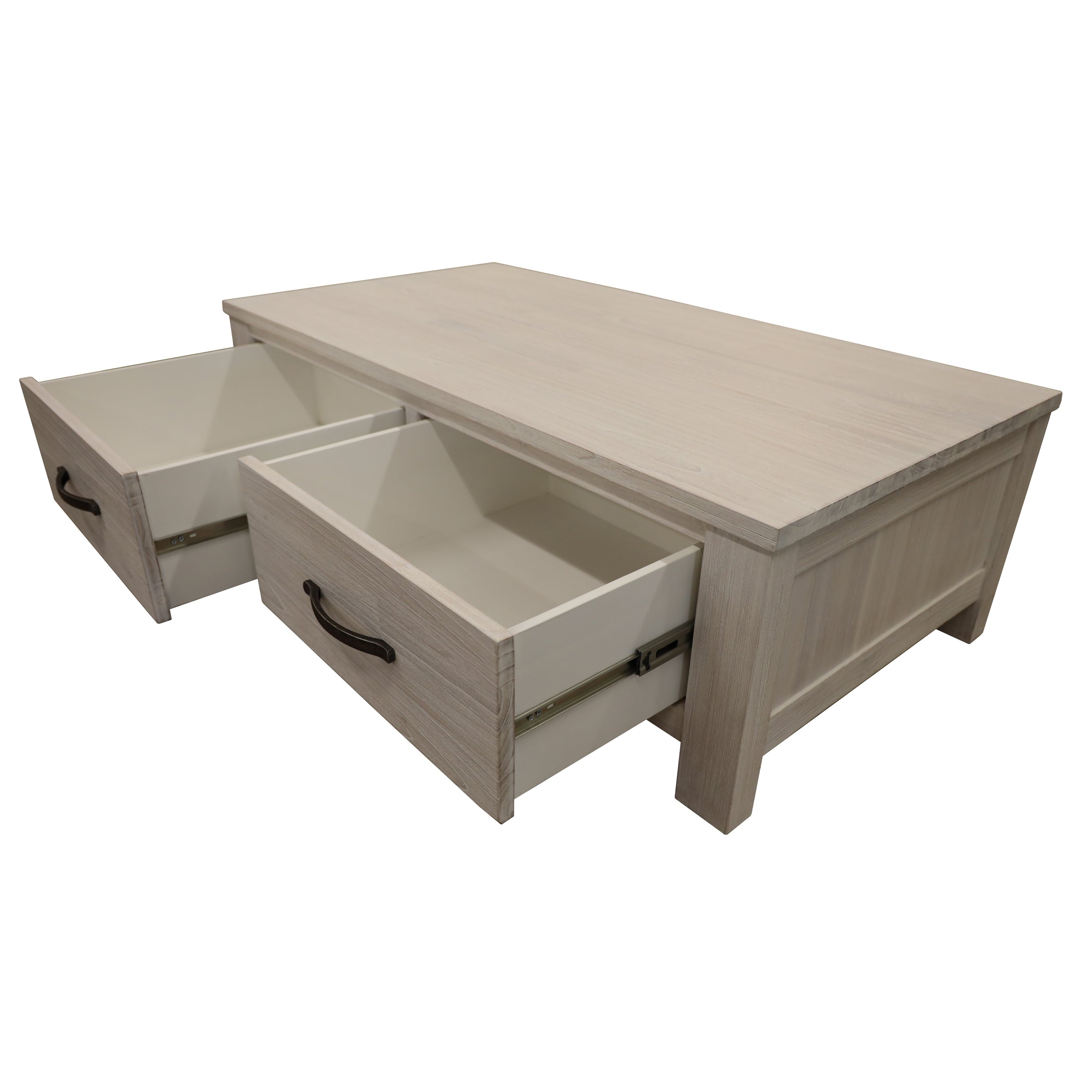 Foxglove Coffee Table with 2 Drawer Solid Mt Ash Wood in White - 127cm - Notbrand