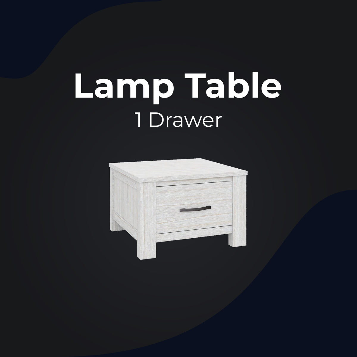 Foxglove Bedside Lamp Table in White - 60cm - Notbrand