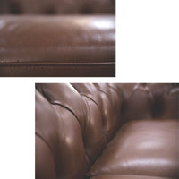 Desire Chestfield Genuine Leather 1 Seater Sofa in Butterscotch Set - 2 Pieces - Notbrand
