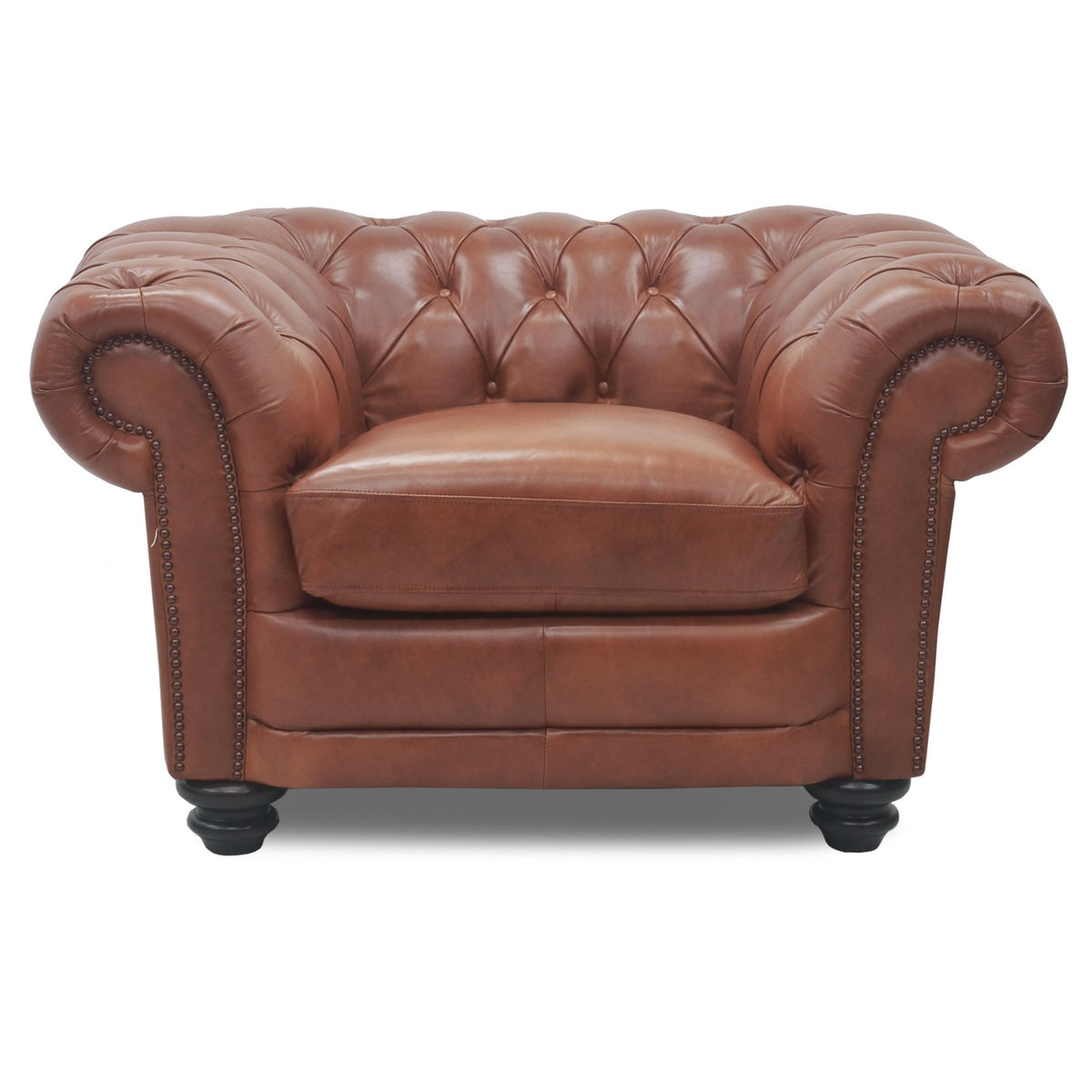 Desire Chestfield Genuine Leather 1 Seater Sofa - Butterscotch - Notbrand