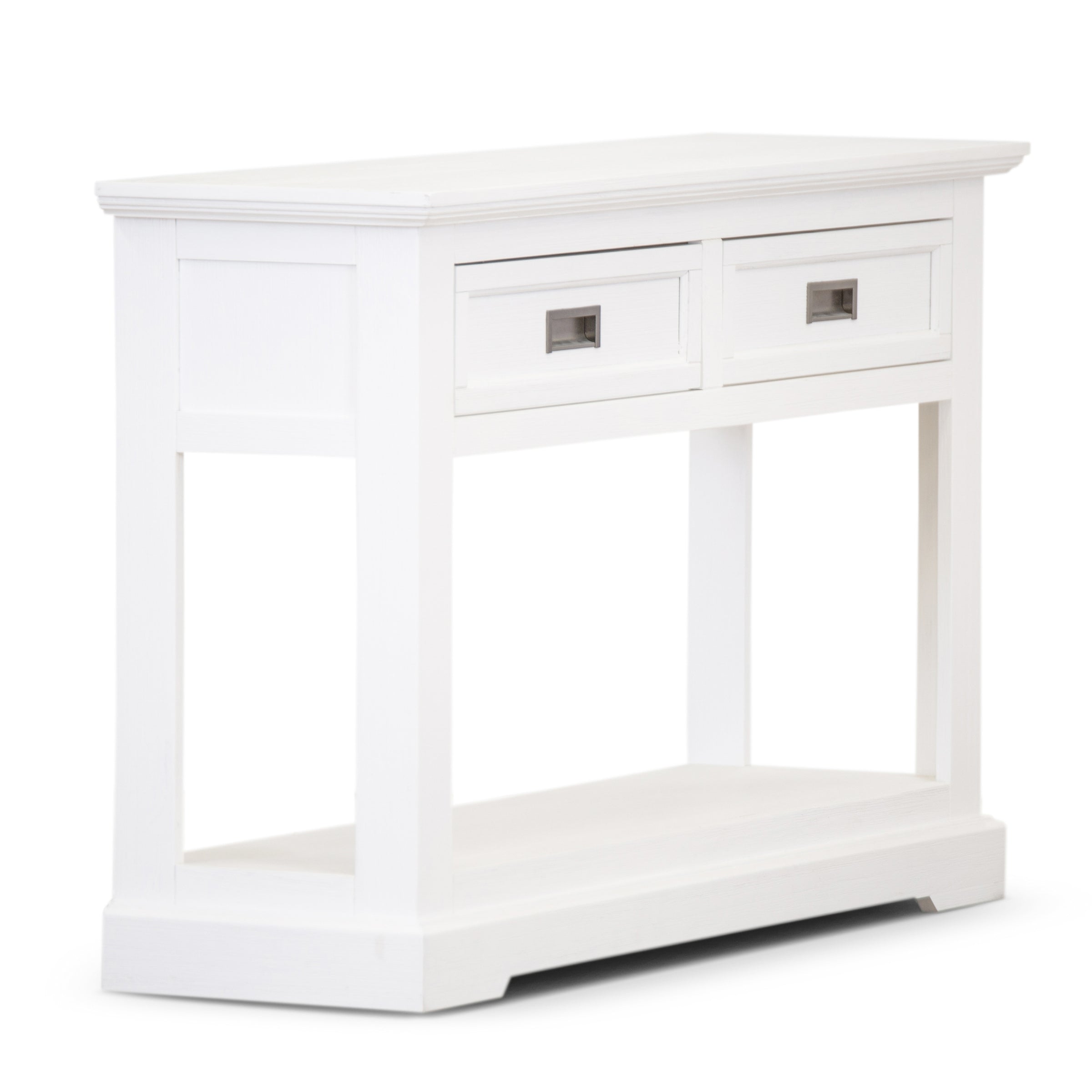 Laelia Console Table with Solid Acacia Timber in White - 125cm - Notbrand