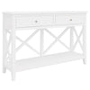 Daisy Console Table Solid Acacia Timber Wood Hampton in White - 120cm - Notbrand