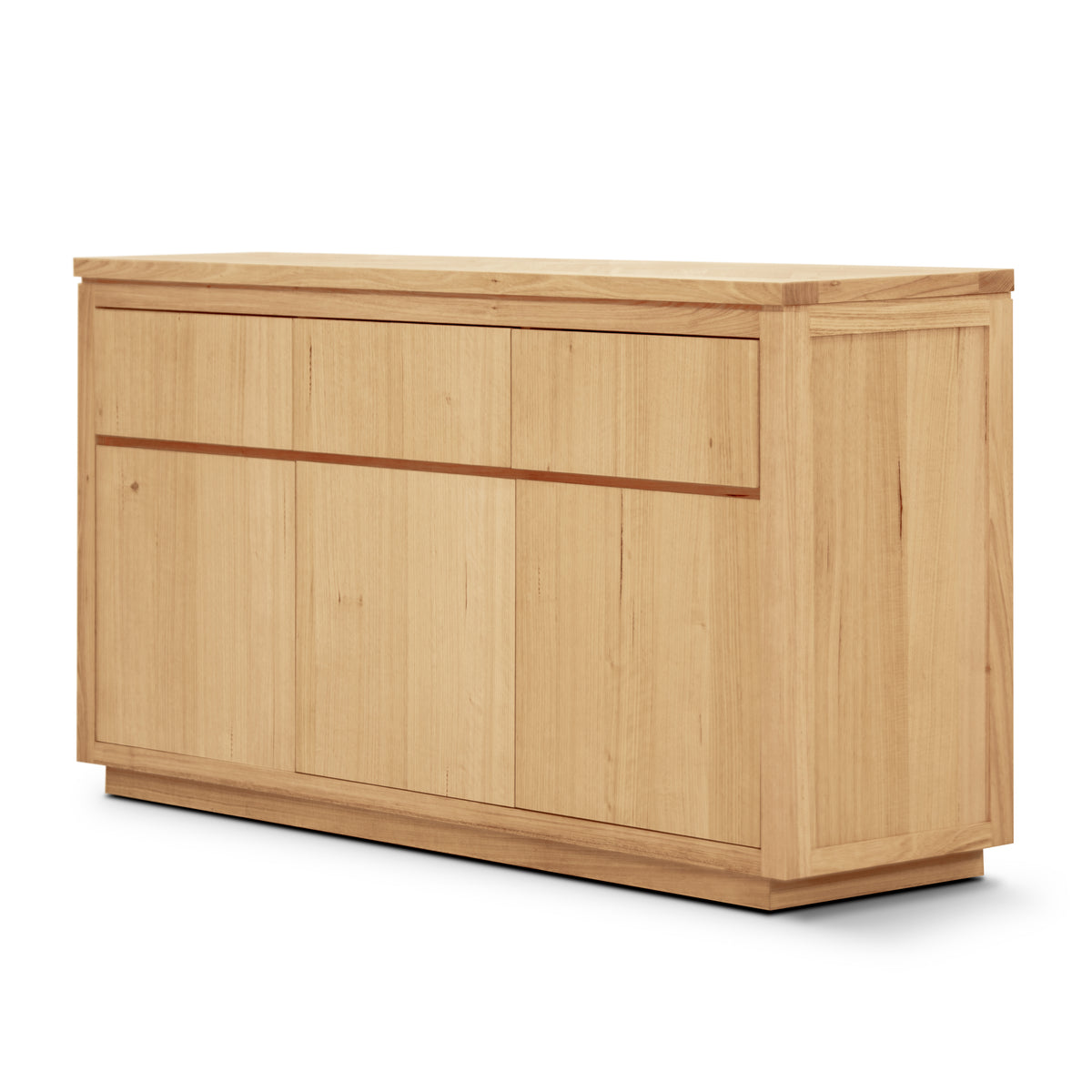 Rosemallow Buffet Table with 3 Door 3 Drawer Solid Messmate Timber in Natural - 165cm - Notbrand