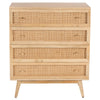 Olearia Buffet Cabinet with 4 Drawer Mango Wood Rattan - Natural - Notbrand