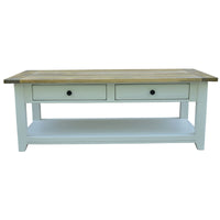 Lavasa Coffee Table with 4 Drawers Solid Mango Wood Modern - 130cm - Notbrand