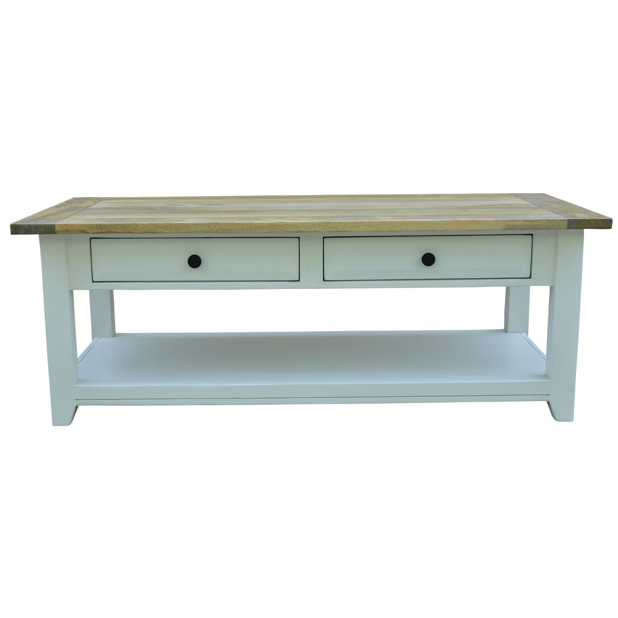 Lavasa Coffee Table with 4 Drawers Solid Mango Wood Modern - 130cm - Notbrand