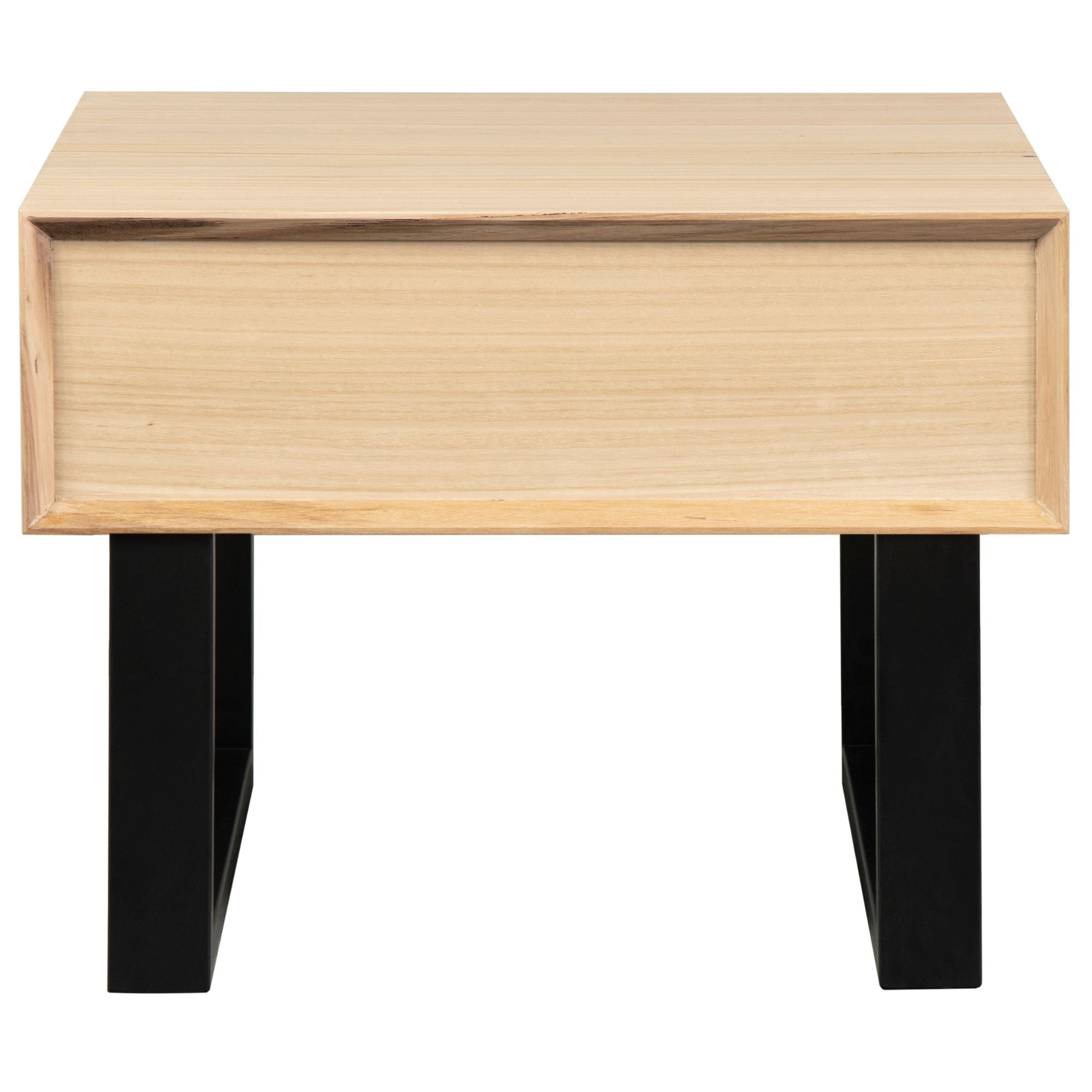 Aconite Side Table with Solid Messmate Timber Wood in Natural - 60cm - Notbrand