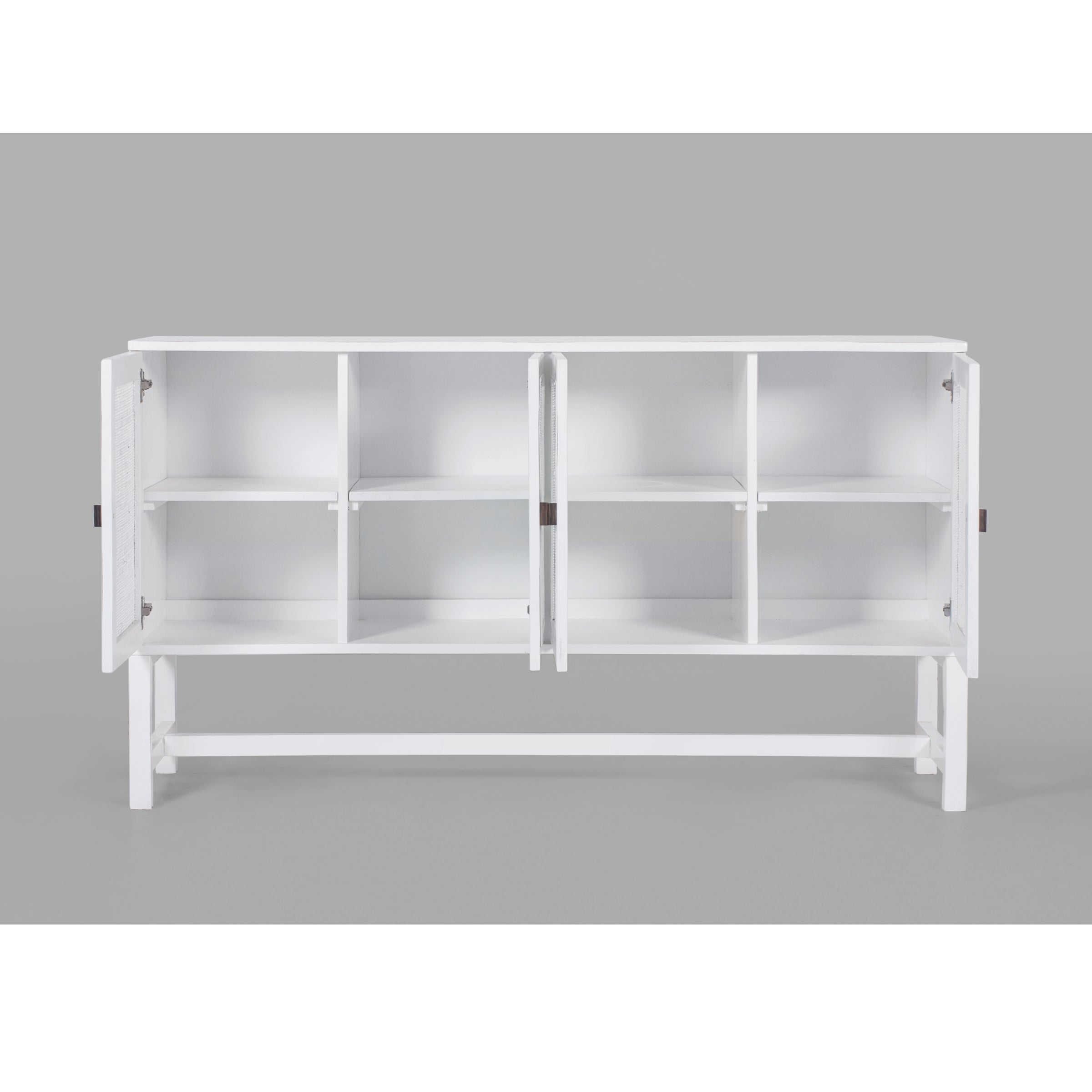 Jasmine Sideboard Cabinet with 4 Door Mindi Wood Rattan - White - Notbrand