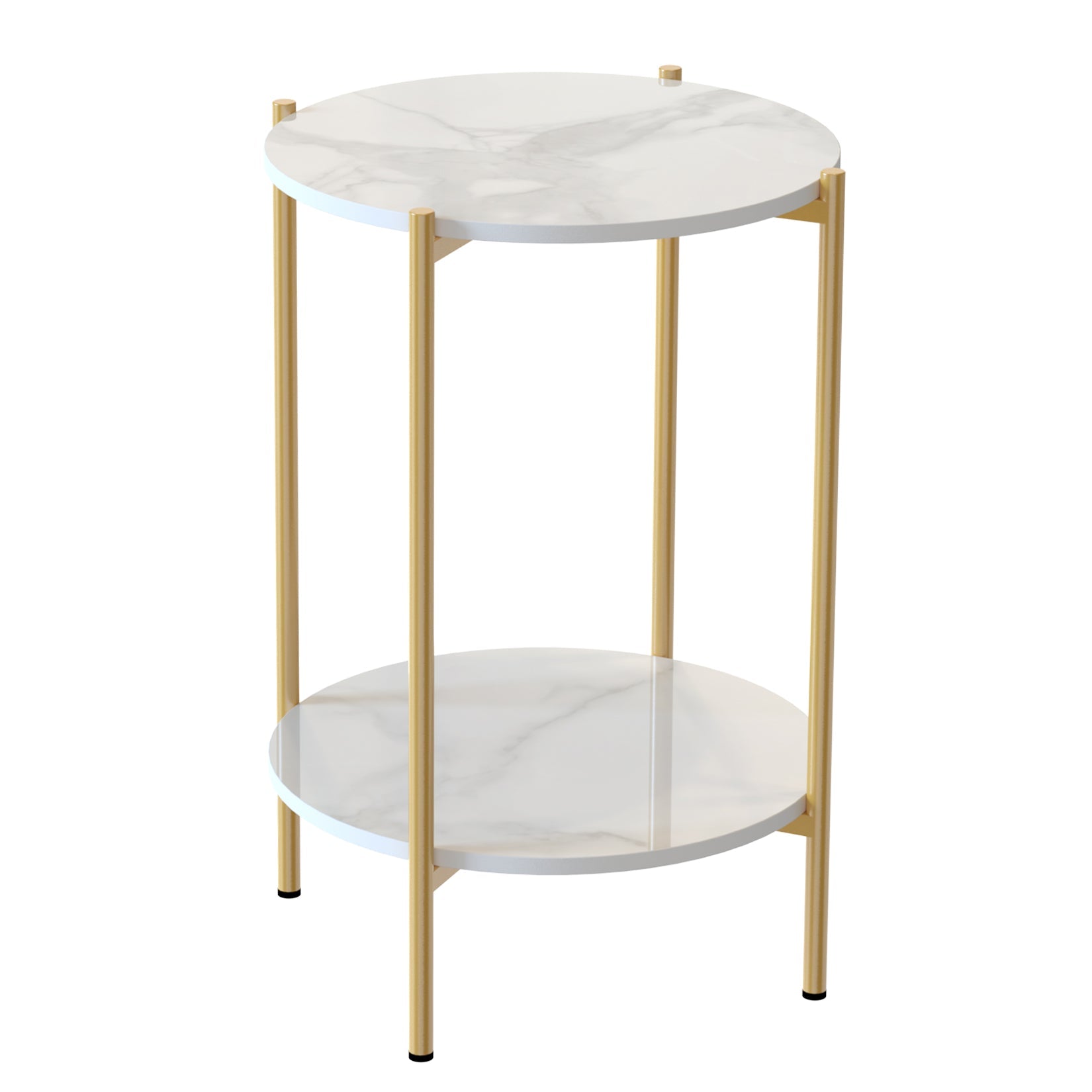 Alba Sintered Marble Side Table - Gold - Notbrand