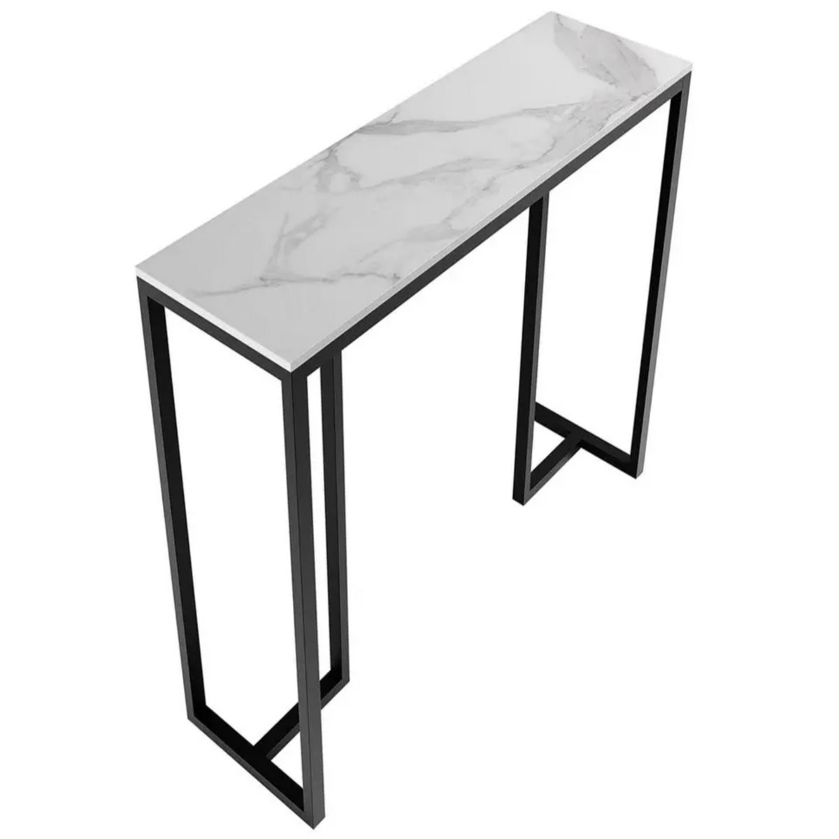 Volaico Stone Marble Console Table - White & Black - Notbrand