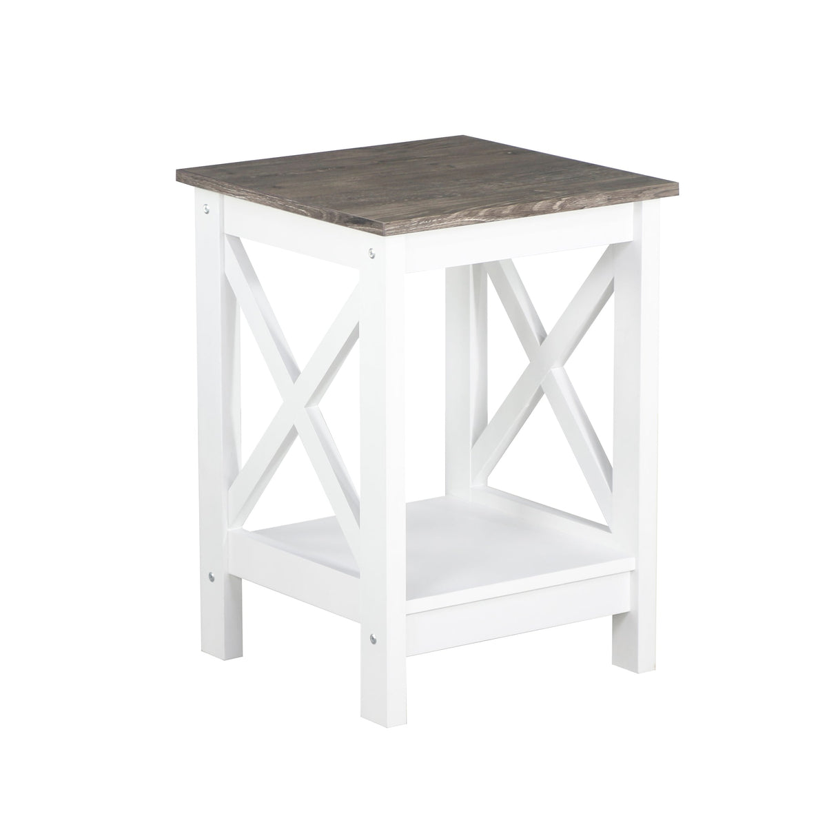 Oreal Coastal Side Table - White & Grey - Notbrand