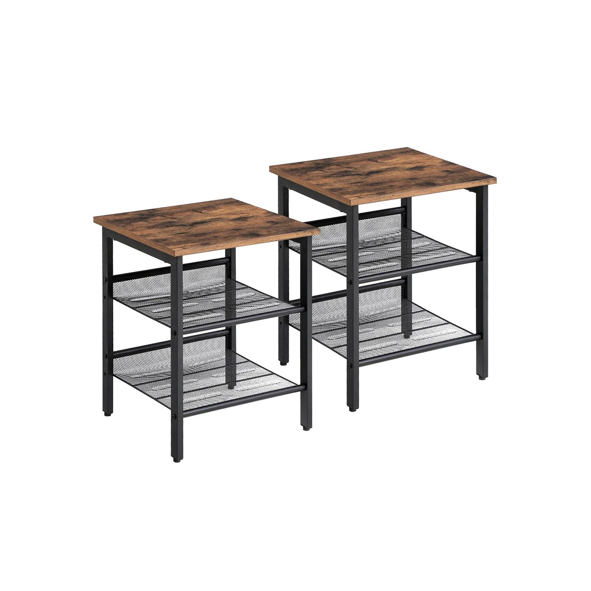 VASAGLE Set of 2 Side Table with 2 Mesh Shelves - Notbrand