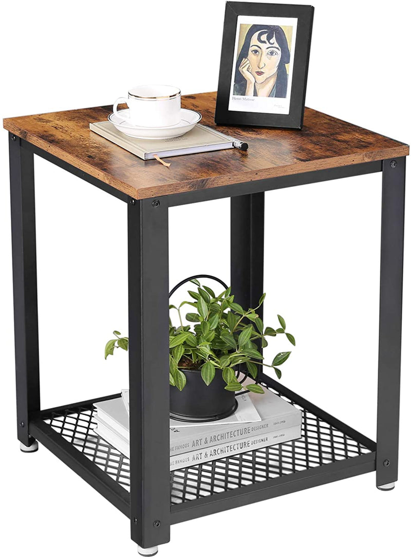 VASAGLE Side Table 2-Tier Nightstand with Mesh Shelf - Notbrand