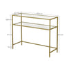 Hapurian Console Tempered Glass Table - Gold - Notbrand