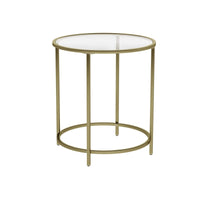 VASAGLE Round Side Table with Tempered Glass Top - Notbrand