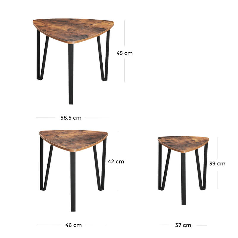 Hapurian Nesting Coffee Tables Set - 3 Pieces - Notbrand