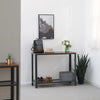 Hapurian Console Table with Mesh Shelf - Rustic Brown - Notbrand