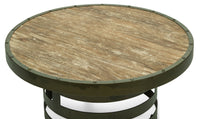 Retro Style Spiral Round Coffee Table with Wood Top - Rustic Finish - Notbrand