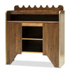 Contemporary Wooden Drinks Cabinet with Wine Bottle Holders Rack - Walnut - Notbrand