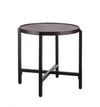 Mbelu Round Iron Black Side Table with Copper Finish Top - Small - Notbrand